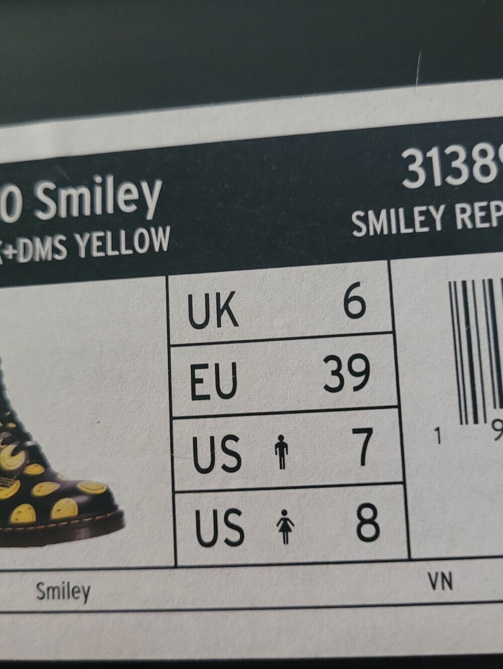 Dr. Martens x Smiley 1460 8-Eye Smooth Leather Lace-Up Boots, BNIB, Size 8 - Picture 12 of 12